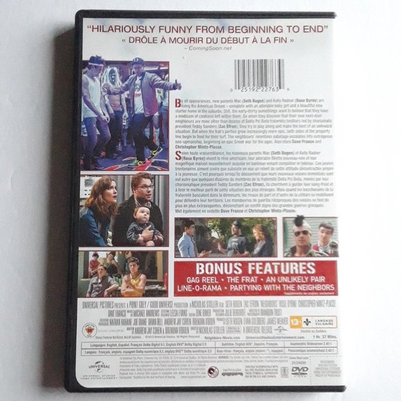 Neighbors DVD - Seth Rogan Zack Efron - Picture 5 of 5
